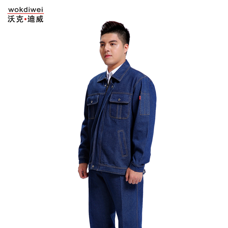 廠家直銷(xiāo)牛仔工作服定制批發(fā)621-1