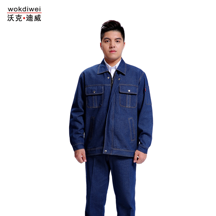 廠家直銷(xiāo)牛仔工作服定制批發(fā)621-1