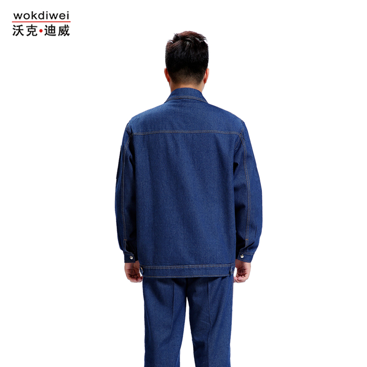 廠家直銷(xiāo)牛仔工作服定制批發(fā)621-1